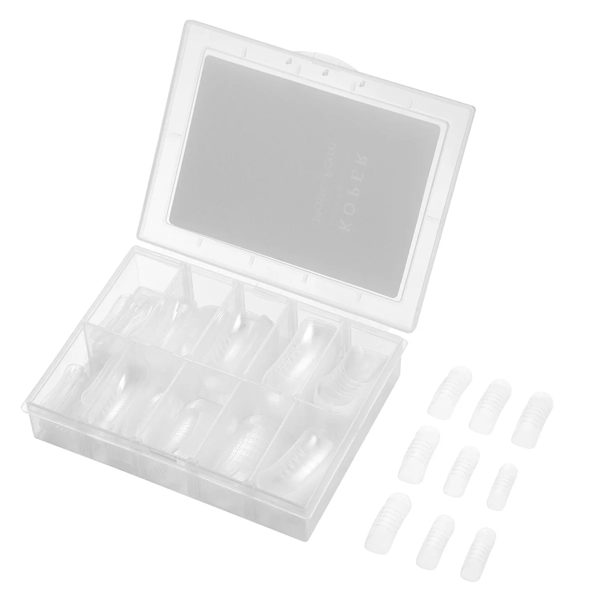 

140Pcs Women False Nails Tips Plastic Sturdy Scaled Nail Tips Rapid Extension Shaping Nail Art Supplies DIY Salon Use