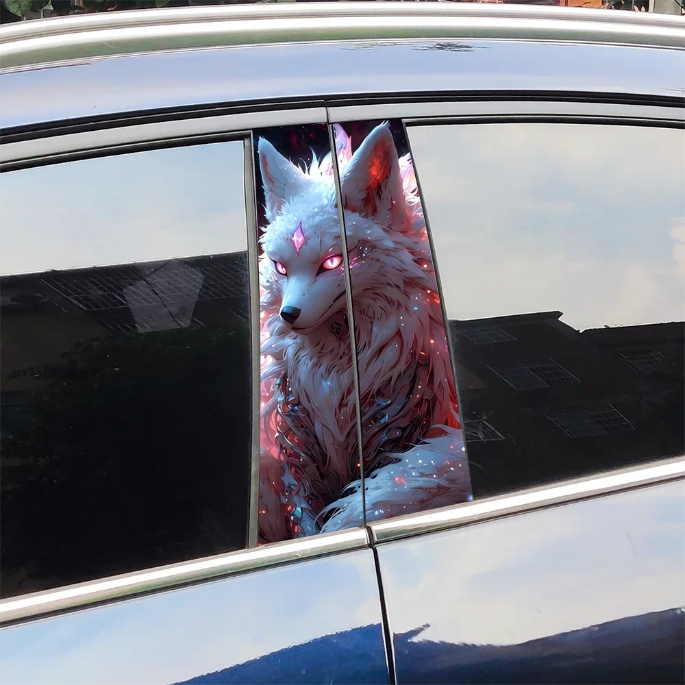 

Fox Car Stickers Auto B Pillar Waterproof Funny Decoration Cover Scratches Sunscreen Car Doors Pillar Vinyl Decals Accessories