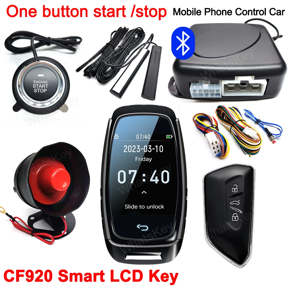 App-Steuerung automatischer Start Stopp Motor Keyless Entry Alarme System Zentral verriegelung cf920 lcd Smart Key One Key Start Autoteile