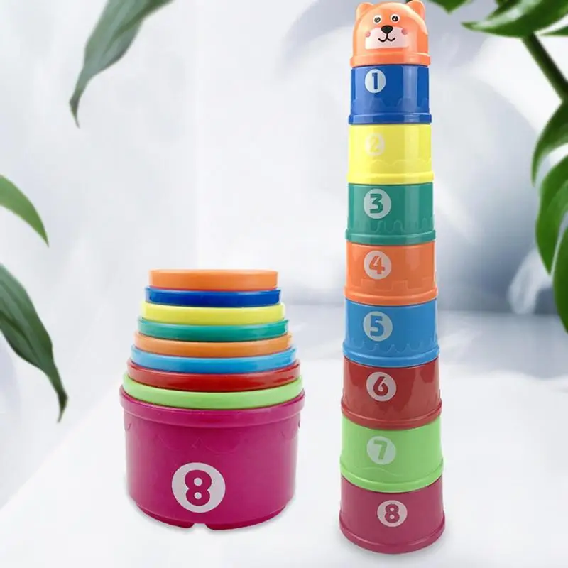 Baby Building Cup zabawki stos zestaw kubków budowanie gry zabawka z wieżowych kubków dla niemowląt zabawki edukacyjne dla dzieci dziewcząt chłopców