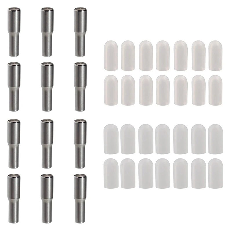 AT69 -Stainless Steel Shelf Pegs 1/4 Inch & 5Mm Pins Replacement Kitchen Cabinet Shelves Support Holders Pack Of 12