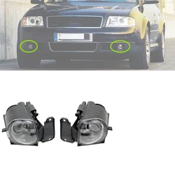 Fog Light For Audi A6 C5 S6 Sedan 1997 1998 1999 2000 2001 Front Bumper Fog Light  With Convex Lens And Bulbs