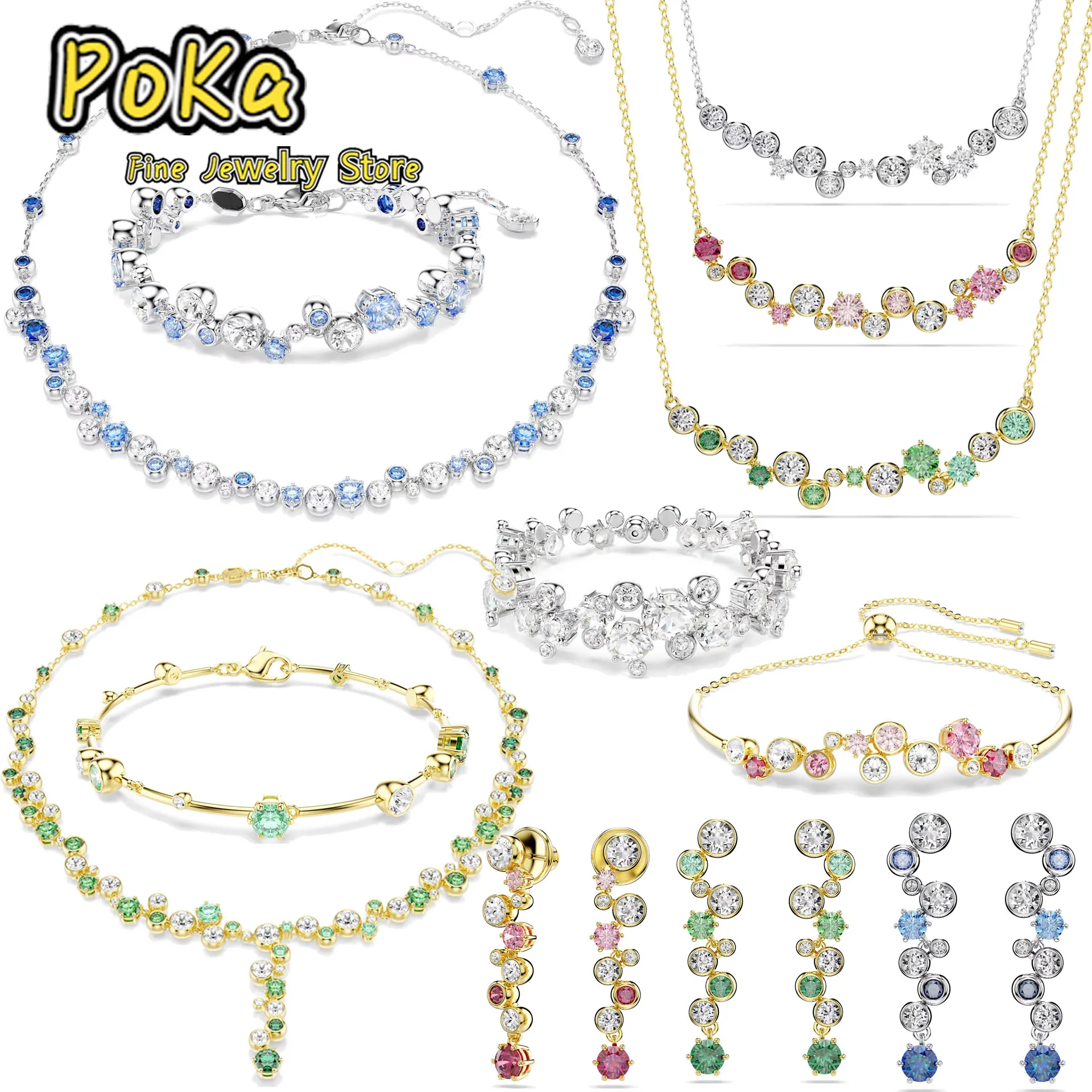 

New Jewelry Fashion Unique Chain with Pearl Necklace Long Earrings Bracelet Ring Luxury Brand Jewelry Set Memorial Gift