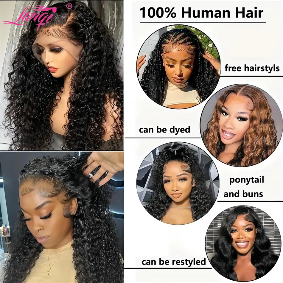 13X6 Curly Wigs Human Hair Lace Frontal Wig Brazilian Deep Wave 13X4 Lace Front Human Hair Wigs For Women 4X4 Closure Wig