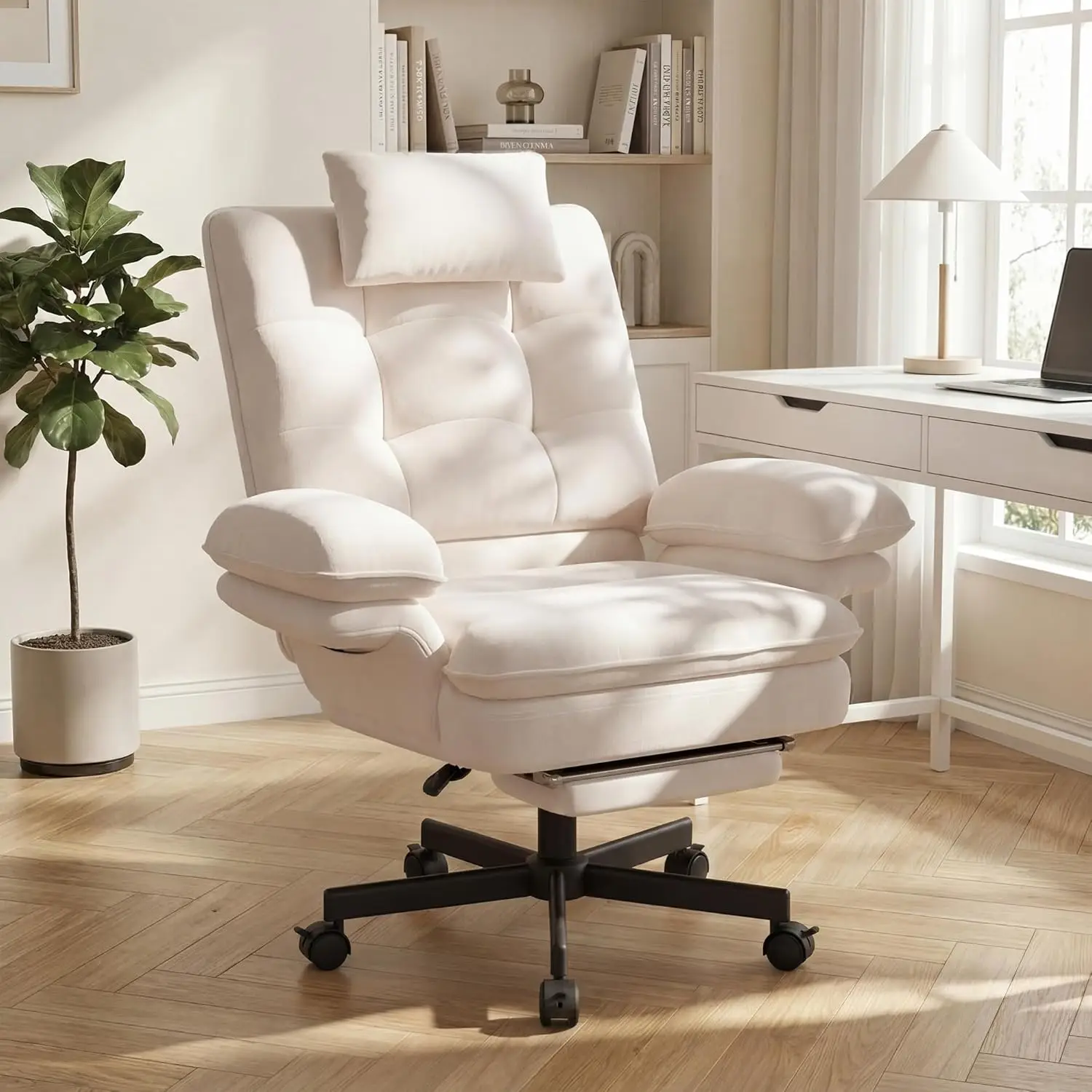 

Criss Cross Office Chair with Flip-Up Armrests and Headrest, 135° Reclining Swivel Velvet Criss Cross Chair with, Customized