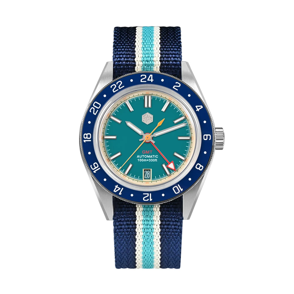 San Martin Original Design Mode GMT 39,5mm Männer Sportuhr Japan NH34 Automatische Mechanische Wasserdicht 100m SN0116 Reloj 3