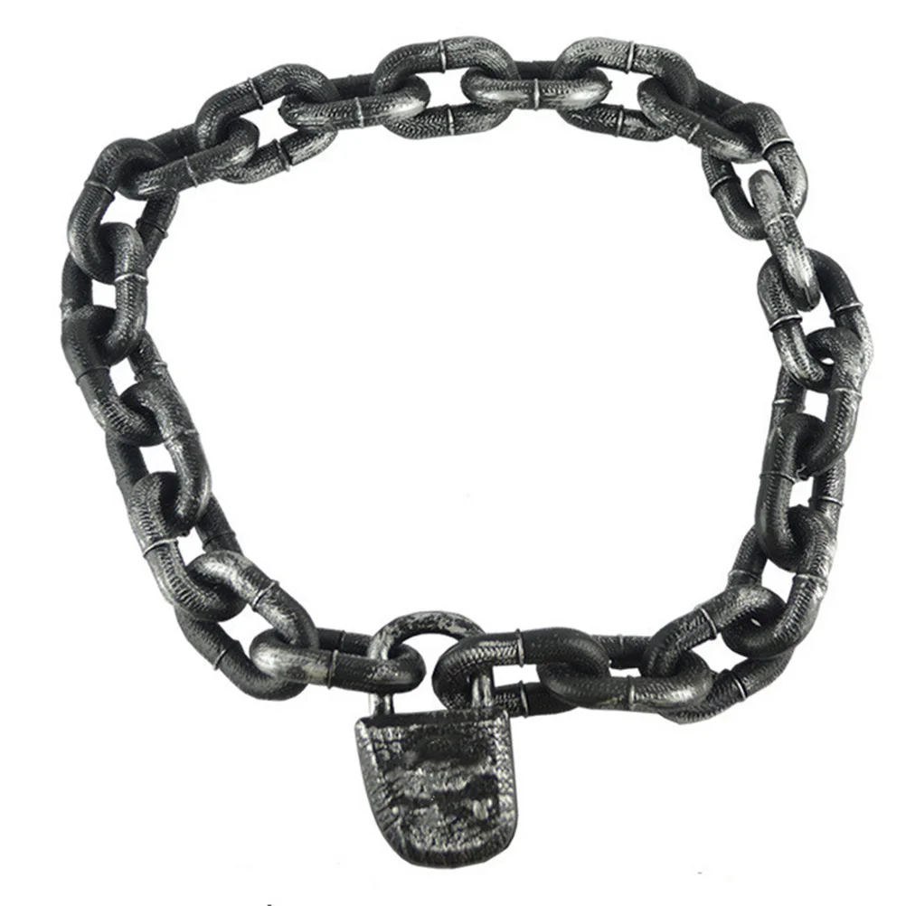 Plastic Chain Lock Halloween Game Prop Role Play The Drama Funny Performance Bar