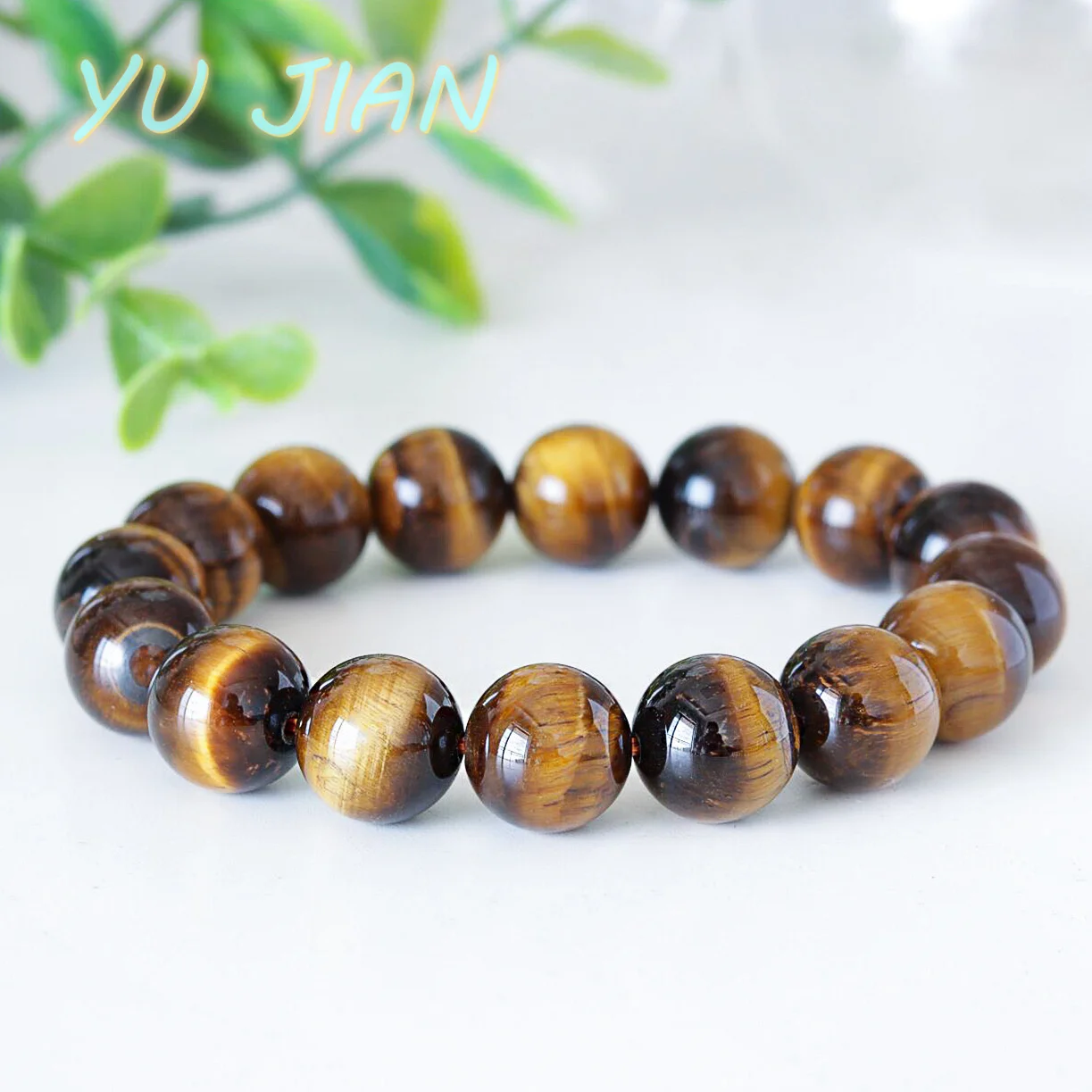 Natural Yellow Tiger Eye Stone Loose Beads DIY Jewelry Bracelet Plain Circle Handchain Handwork Bangle Handring Fine Hewelry
