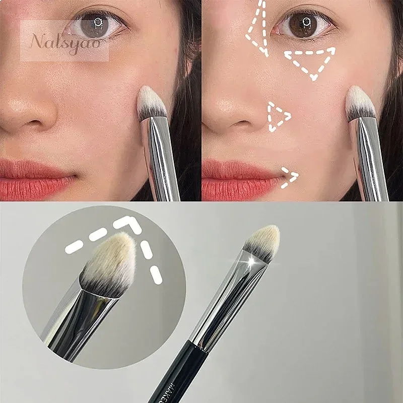 Triangle Beveled Concealer Brush for Dark Circles Acne Spots Highlighting Detail Makeup Brush Precision Face Cosmetics