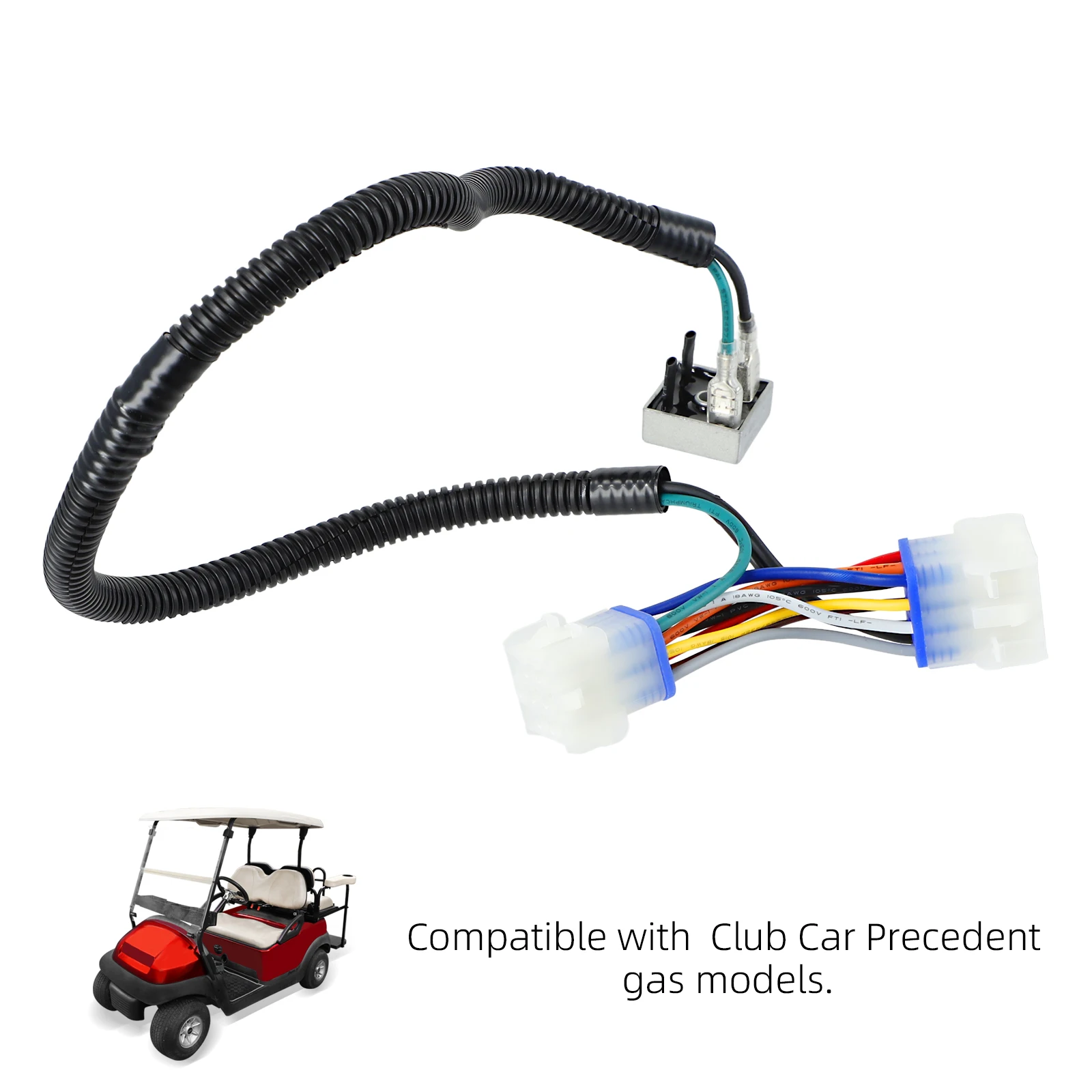 Roykaw 12V Golf Cart Headlight Voltage Reducer Harness for Club Car Precedent 2004-up Gas, 9 Pin/12 Pin Converter Harness