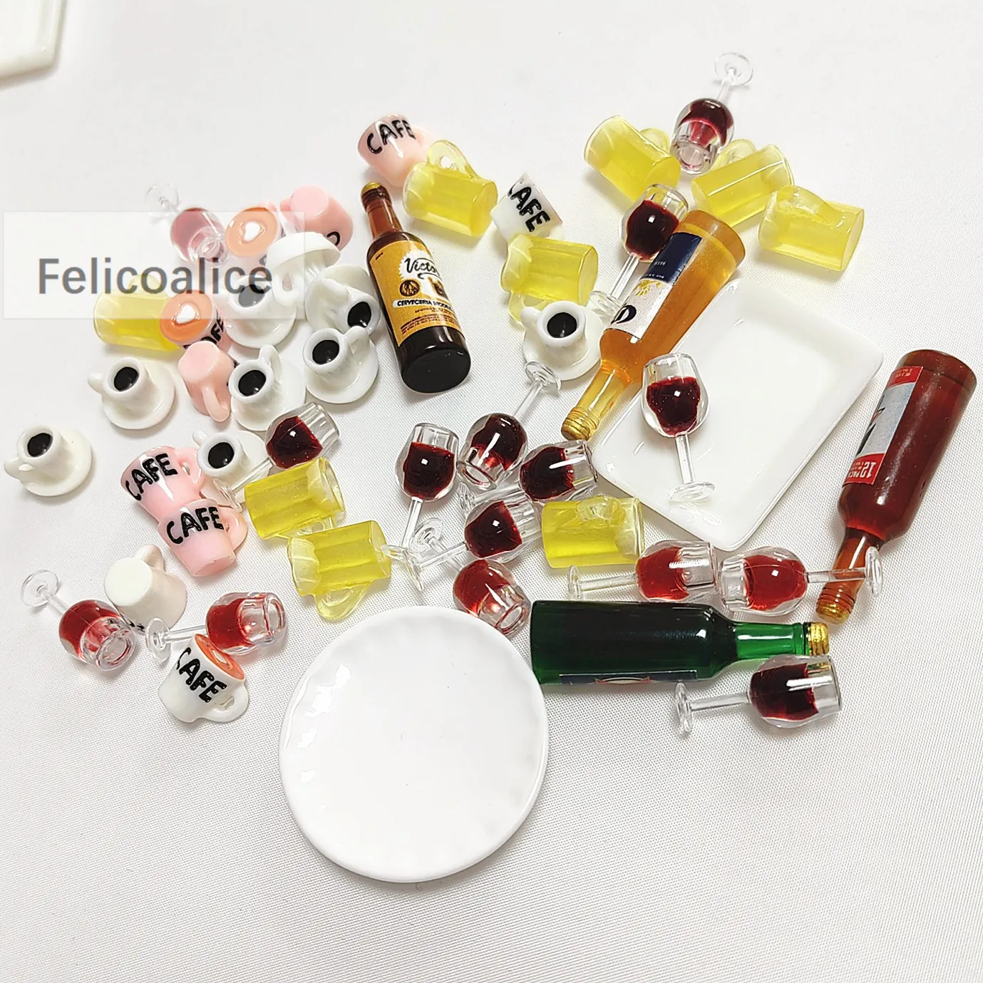 5 Stücke 1:12 Miniatur Kaffeetasse Wein Tasse Bierkrug Weinflasche Glas Modell Puppenhaus Für Möbel Haus Dekor Spielzeug – Detail 5