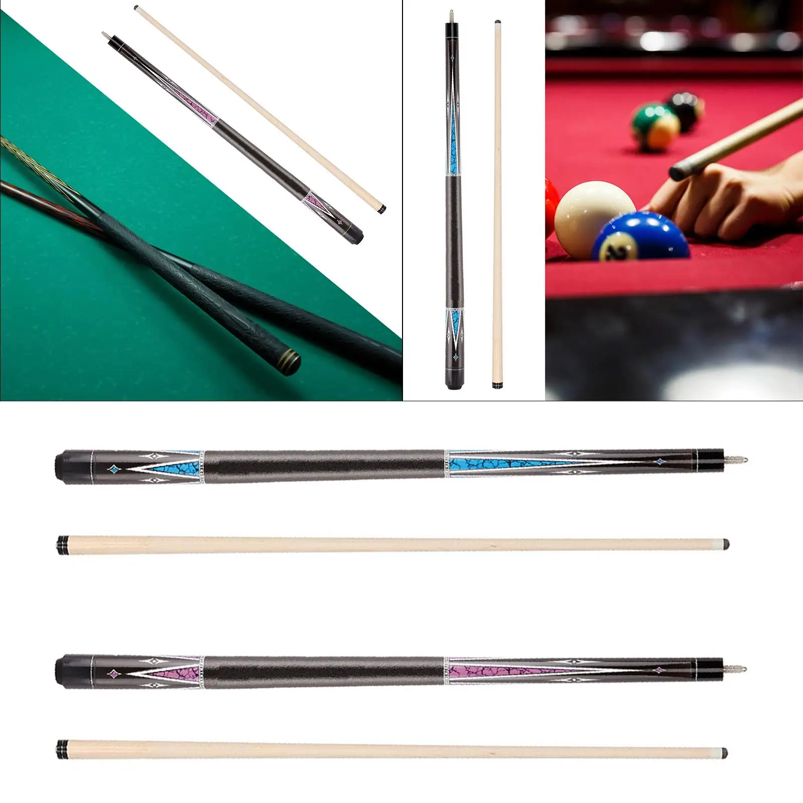 

48.43 inch Billiard Cue Practice Pool Stick Professional Short Pool Cue for Beginners Bar Game Room Boys Girls Household