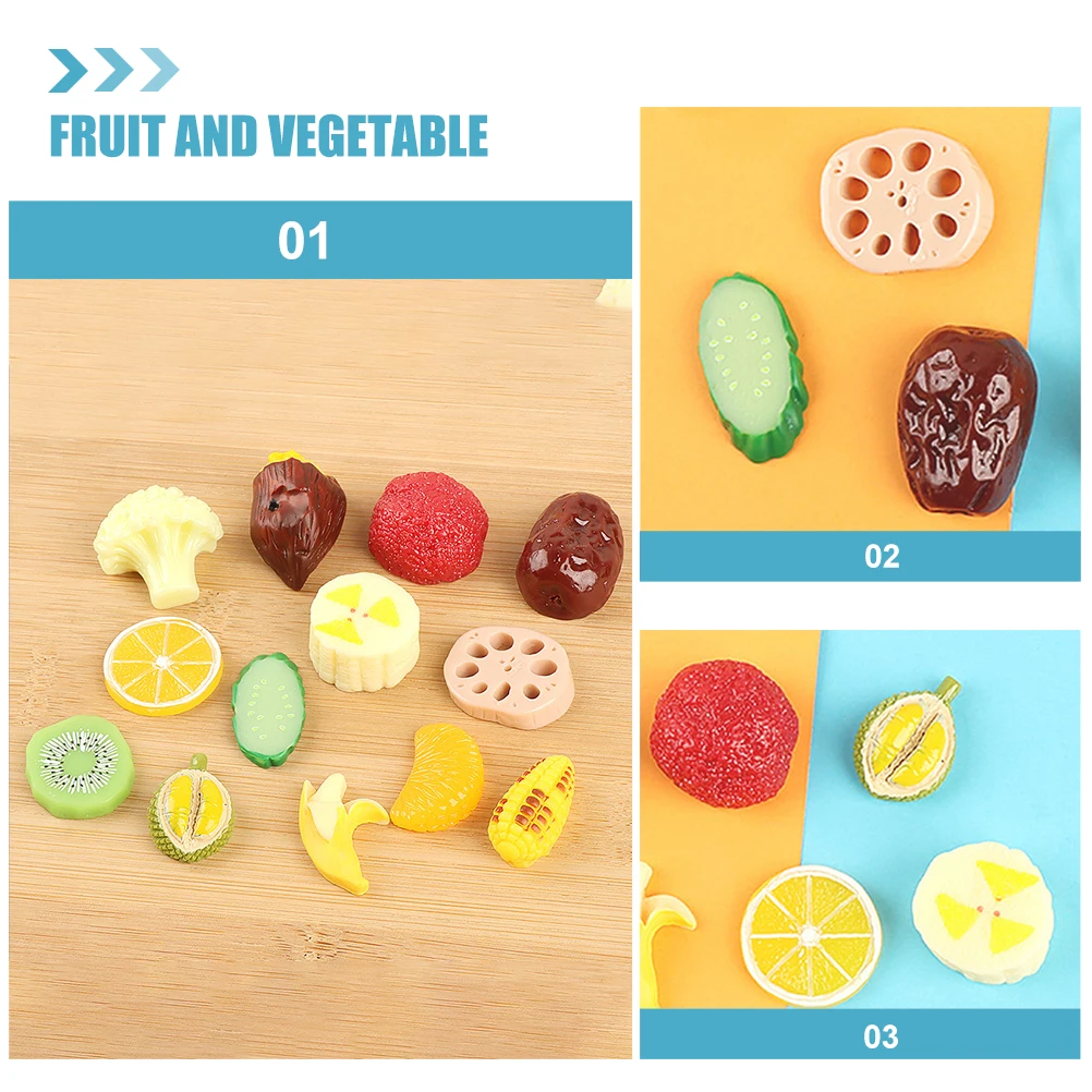 

18 Pcs Resin Fruit and Vegetable Ornaments s Simulation Mini Food Faux Carrots Artificial