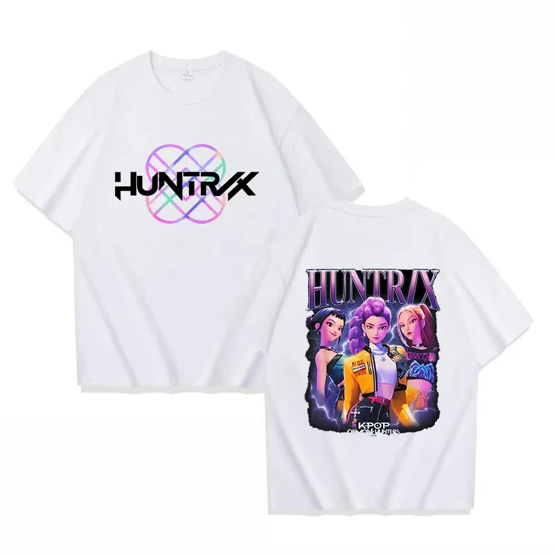 تيشيرتات عصرية KPop Demon Hunters Huntrix للنساء 2025 تيشيرتات بأكمام قصيرة ونمط الفيلم Y2K ملابس علوية كبيرة الحجم للشارع