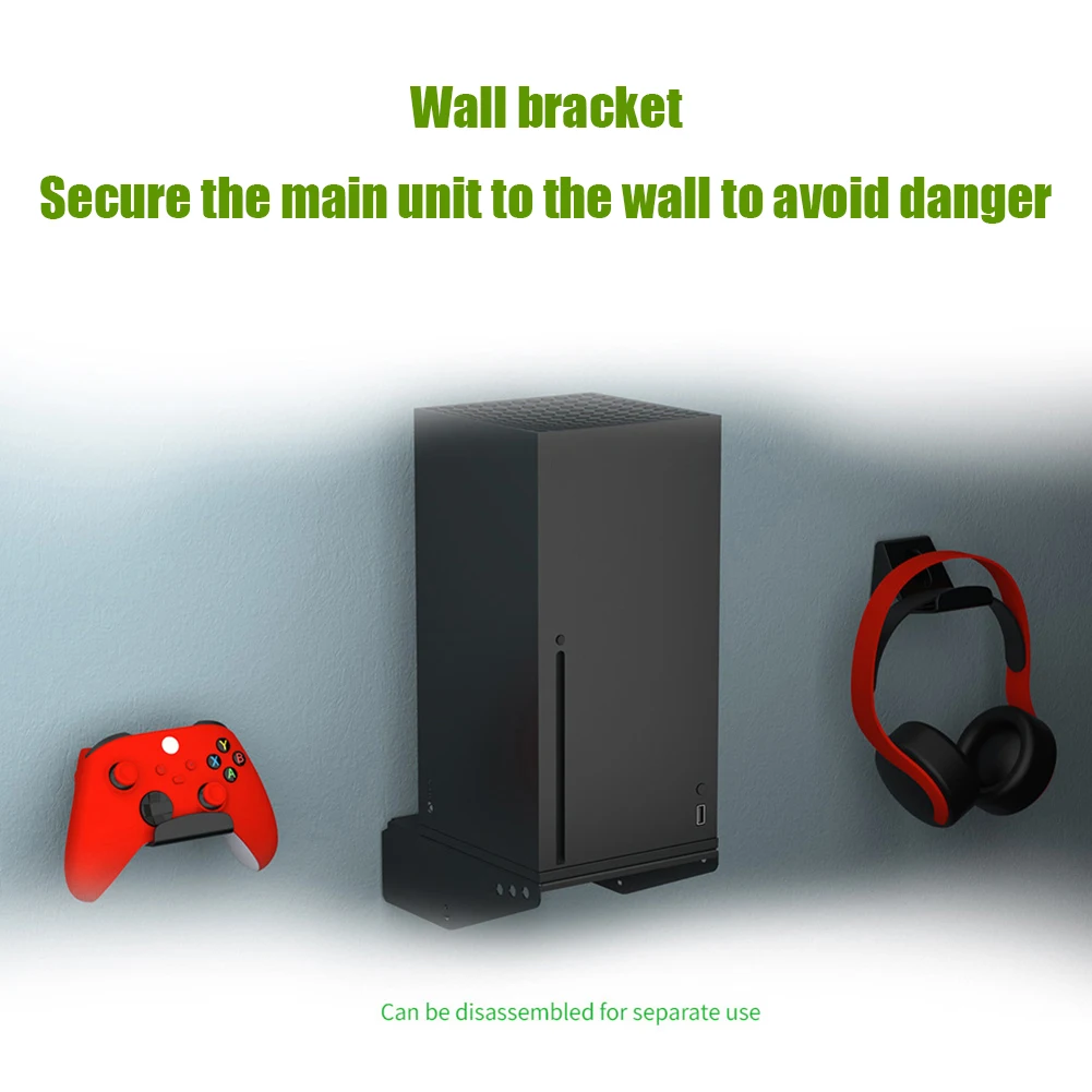 Rotatable Game Controller Bracket Wall-mounted Gaming Headset Rack Space Saving Fall Prevention Removable for Xbox Series X