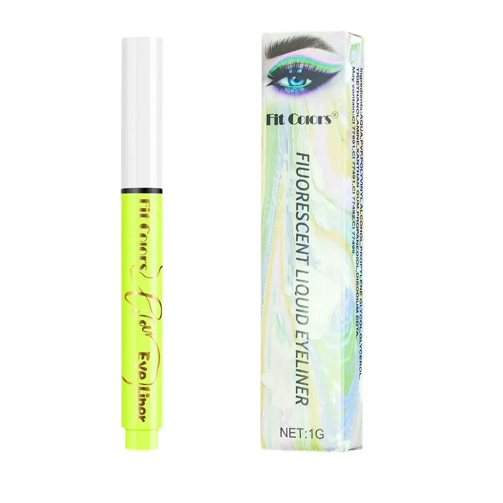 Stylo Eyeliner Fluorescent à Lumière UV pour les Yeux, Maquillage Étanche, Jaune, Violet, Rouge, Liquide, Crayon, Cosmétiques