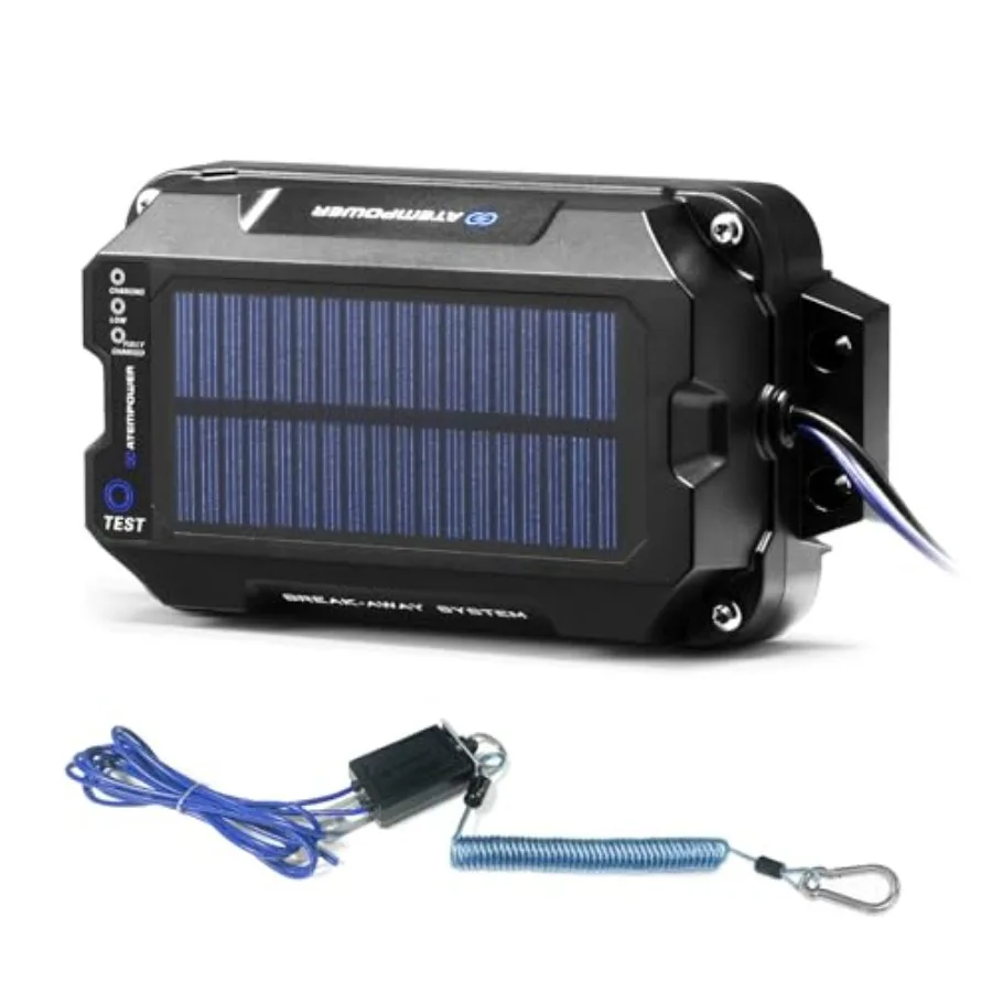 

Trailer Brake Controller Kit with Switch 12V 3AH LifePO4 Lithium Battery Trailer Breakaway Kit Brake Controller Bulit-in Solar