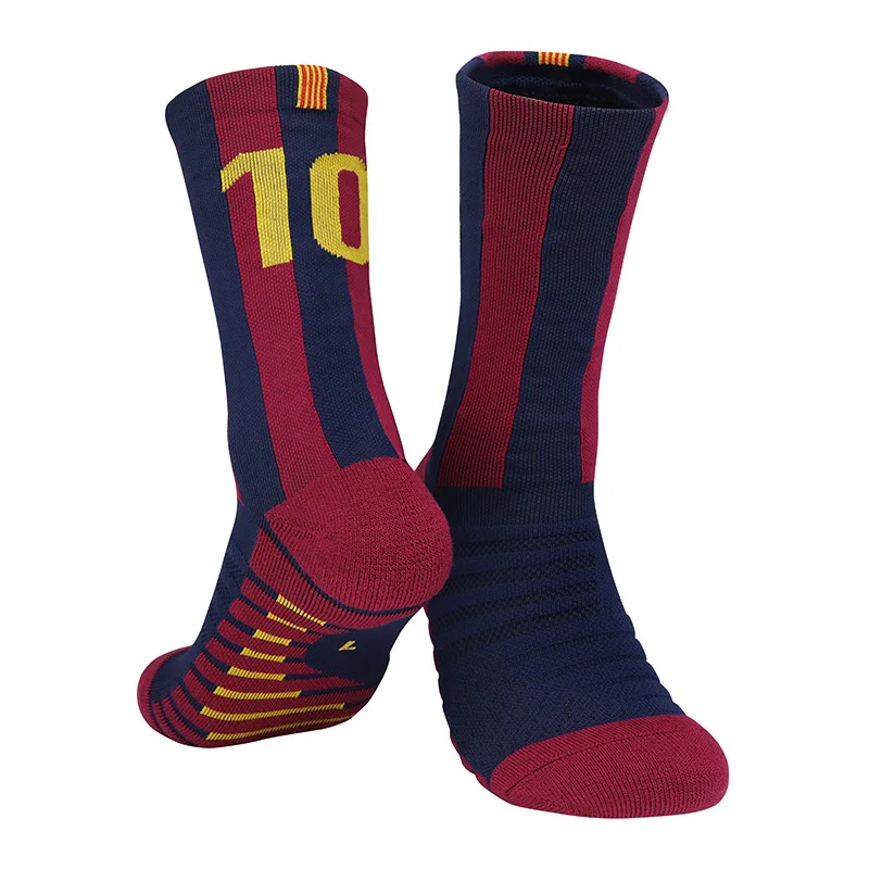 Calcetines cortos de fútbol para hombre y niño, medias deportivas de secado rápido, transpirables, antideslizantes, número 10, 7, Messi