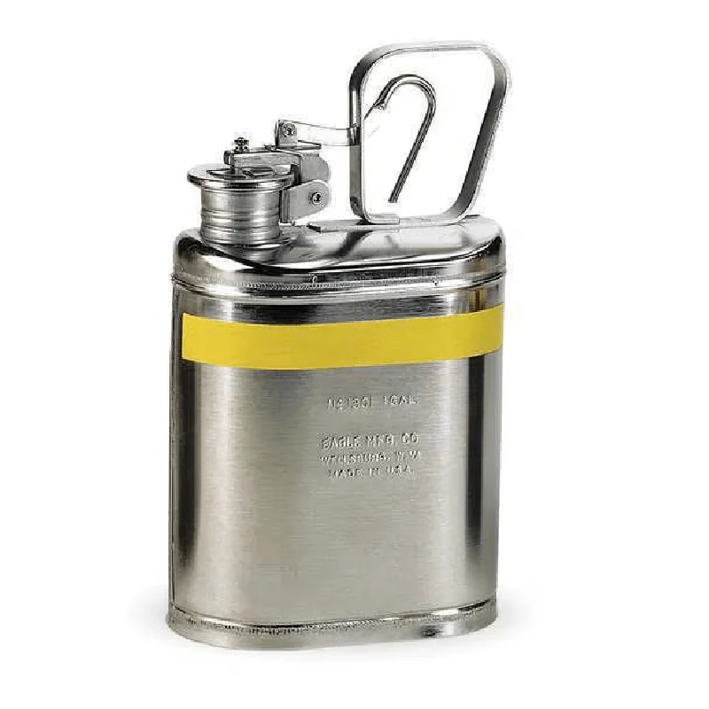 

Safety Can, Stainless Steel, 1 gal, Silver, Not Applicable Dia., Flammables