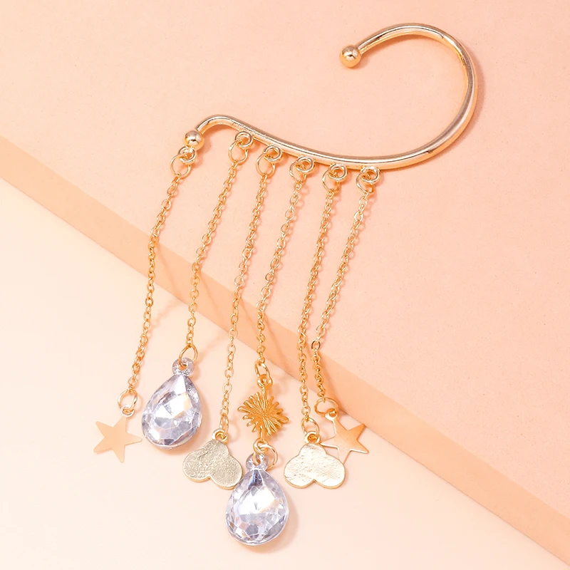 Aihua 1pc neue Stylistin Boho Schmetterling Stern Kristall Ohrringe für Frauen kein Piercing lange Ohr Manschette Ohrringe Böhmen Schmuck Geschenke – Detail 13