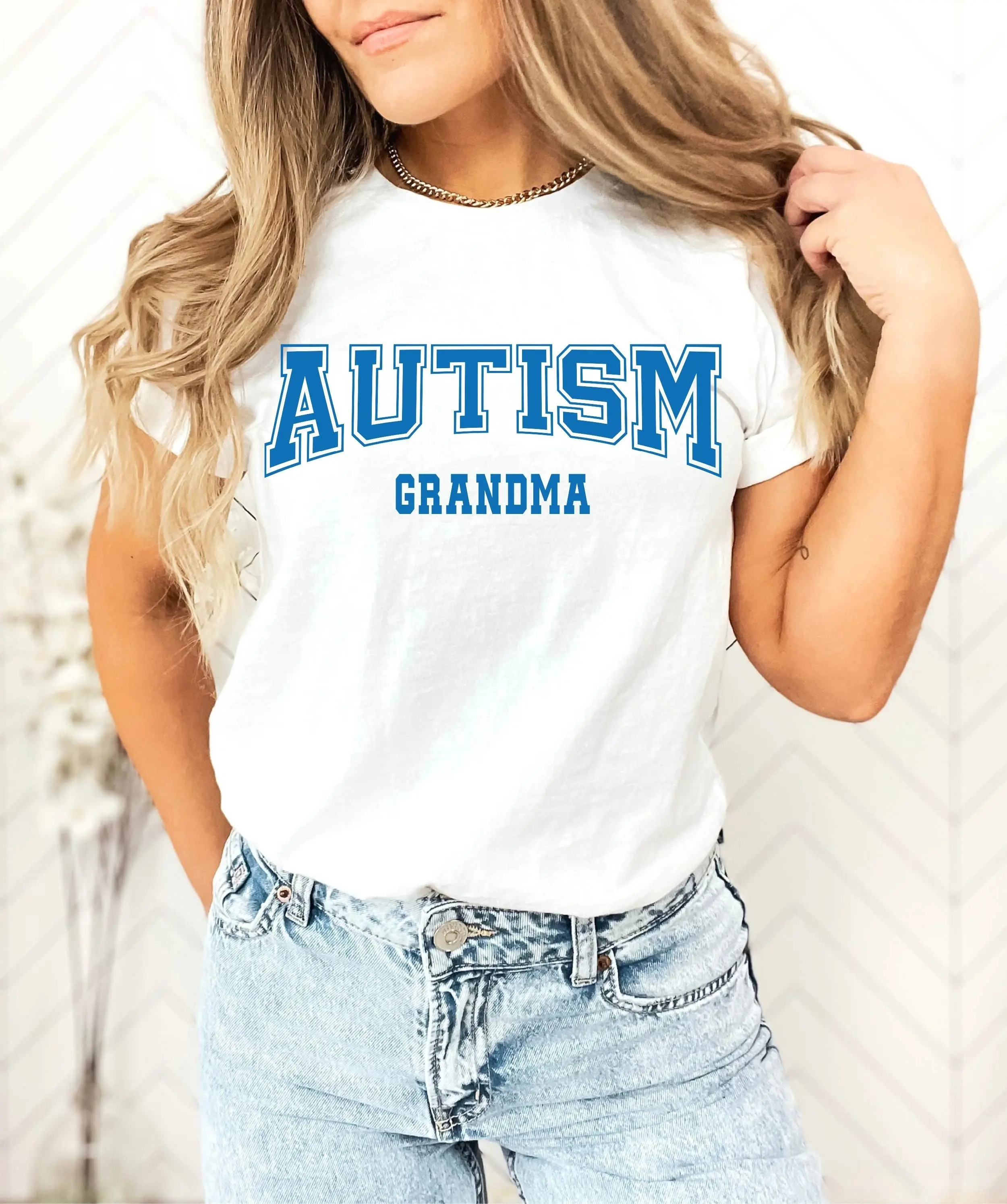 Autism T Shirt Grandmom Grandma for Mom Awareness Rainbow Women