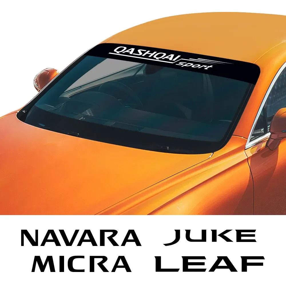 For Nissan Leaf Juke Qashqai Pathfinder 370Z Micra Navara NV200 Serena Car Front Windshield Stickers Exterior Car Accessories