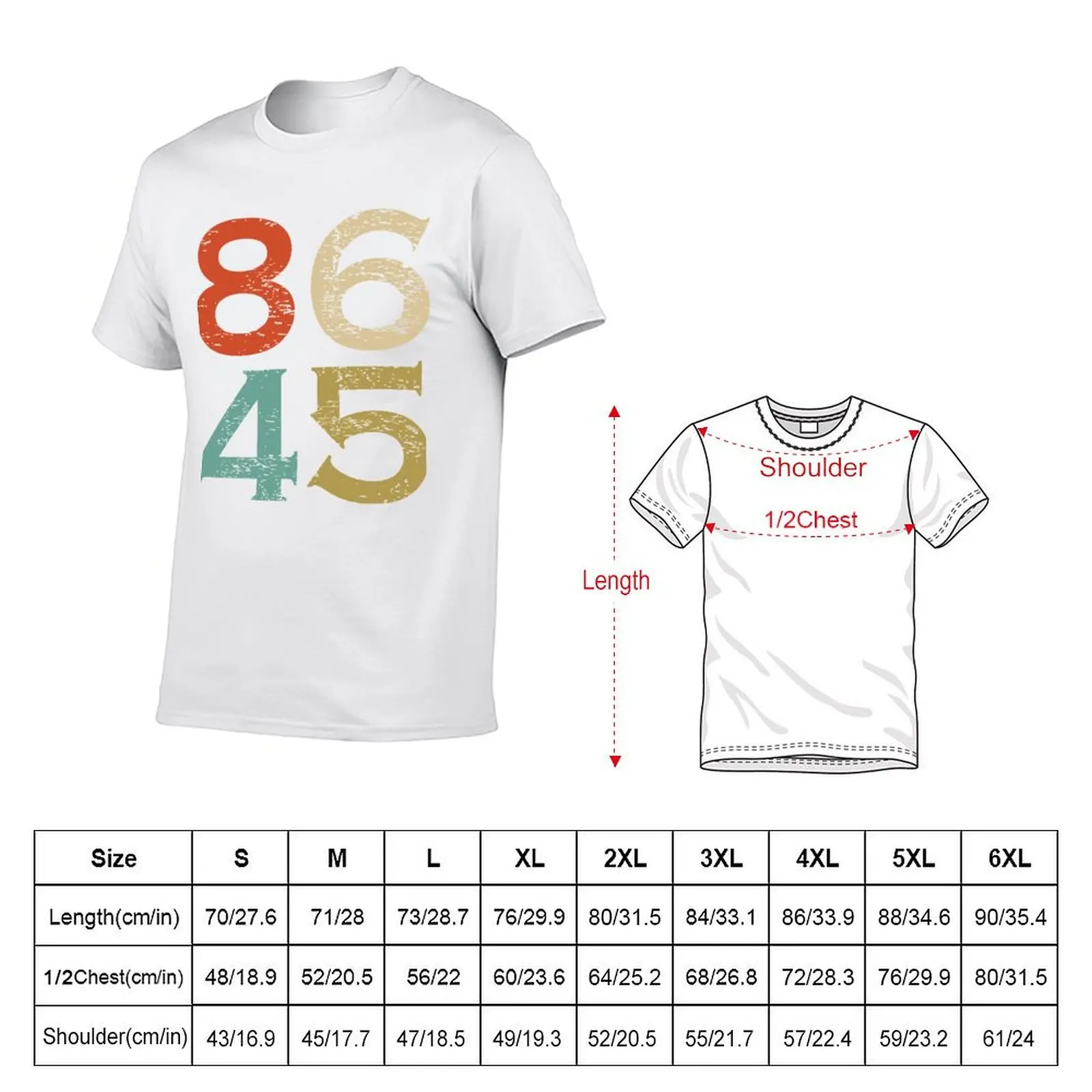 Vintage 8645 T-Shirt t shirts for man pack cotton t shirts cotton 100% T-Shirt