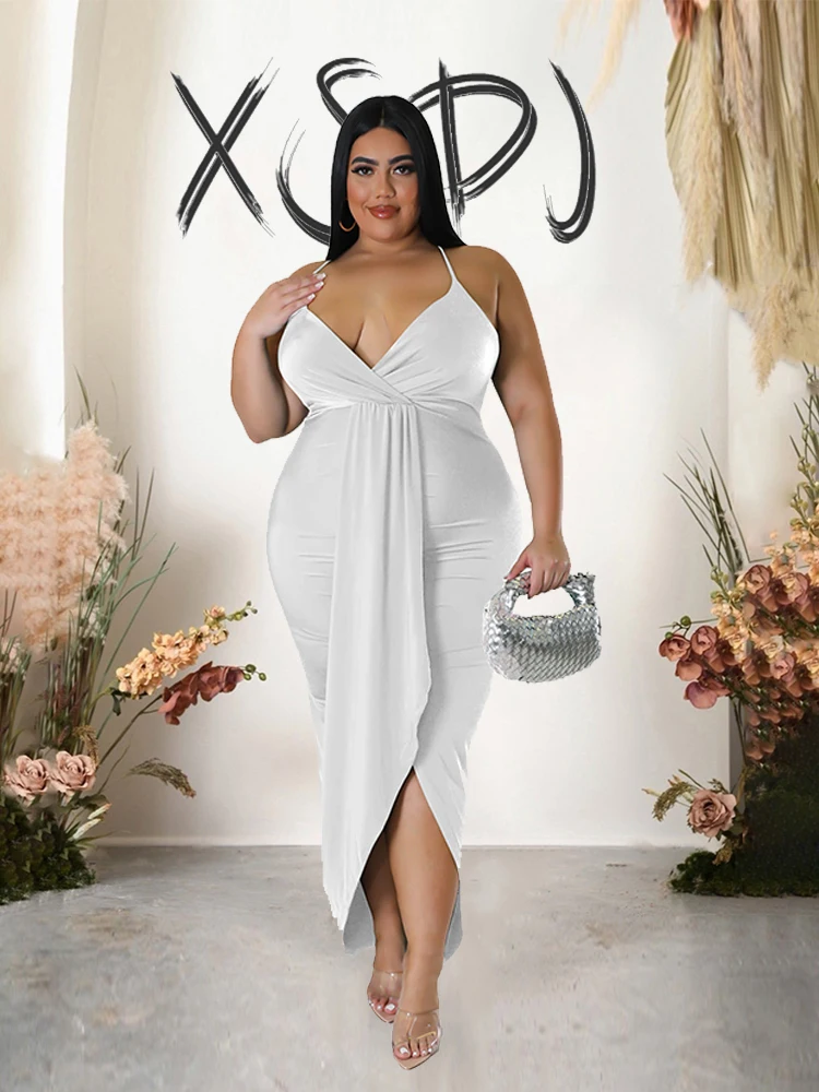 Chic and Elegant Woman Dress 2023 Summer New In Sexy Long Dresses Backless Party Strap Dress Plus Size Wholesale Dropshipping