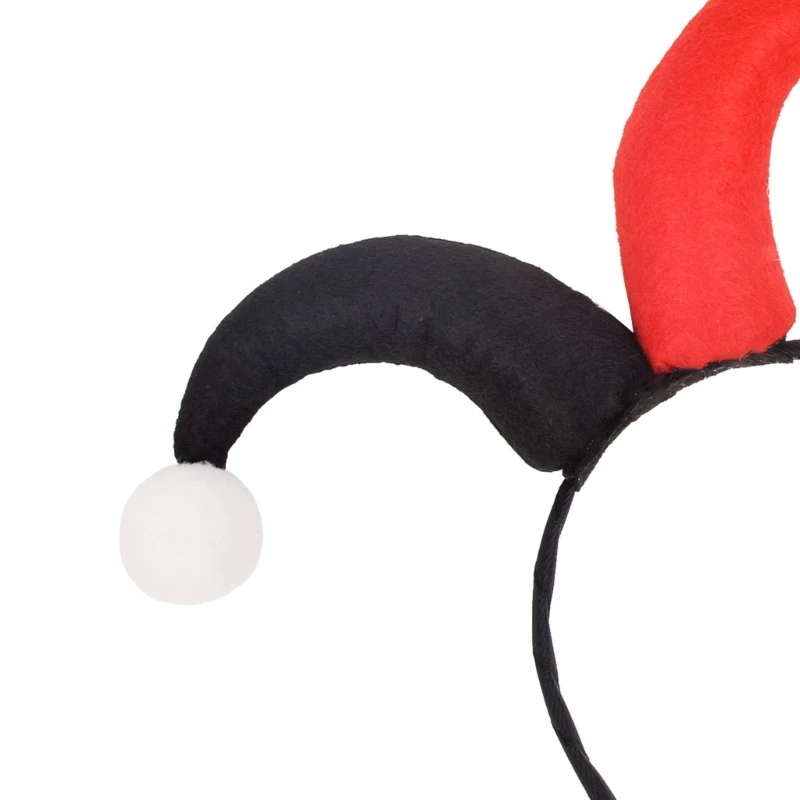 Halloween Headband Devil Clown Color Matching Long Horn Hair Hoop Demon Cosplay Costume Masquerade Party Headpiece