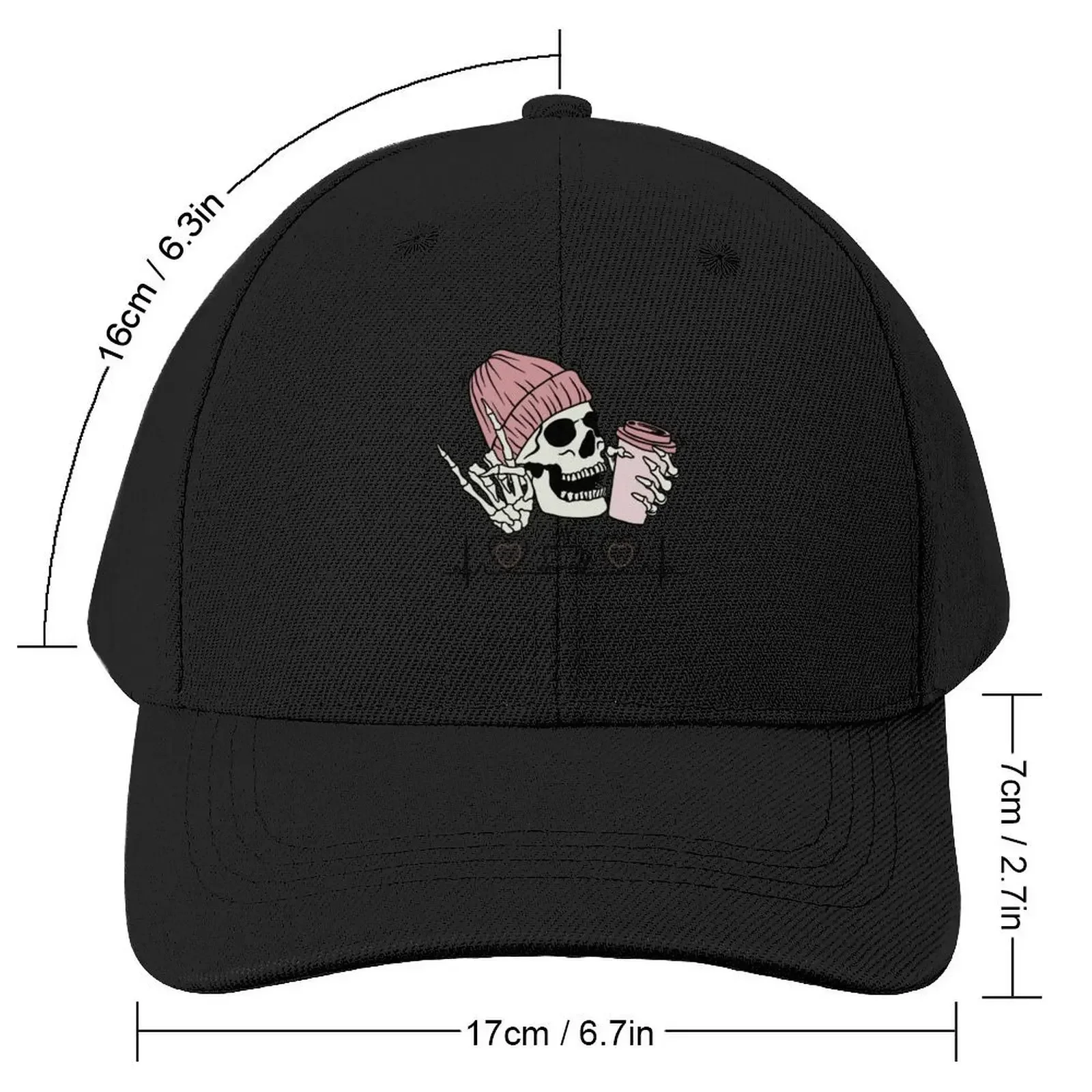 Skeleton Drinking Coffee Inspired Design Baseball Cap Hip Hop hard hat Hat Beach funny hat Women's Beach Visor Men's