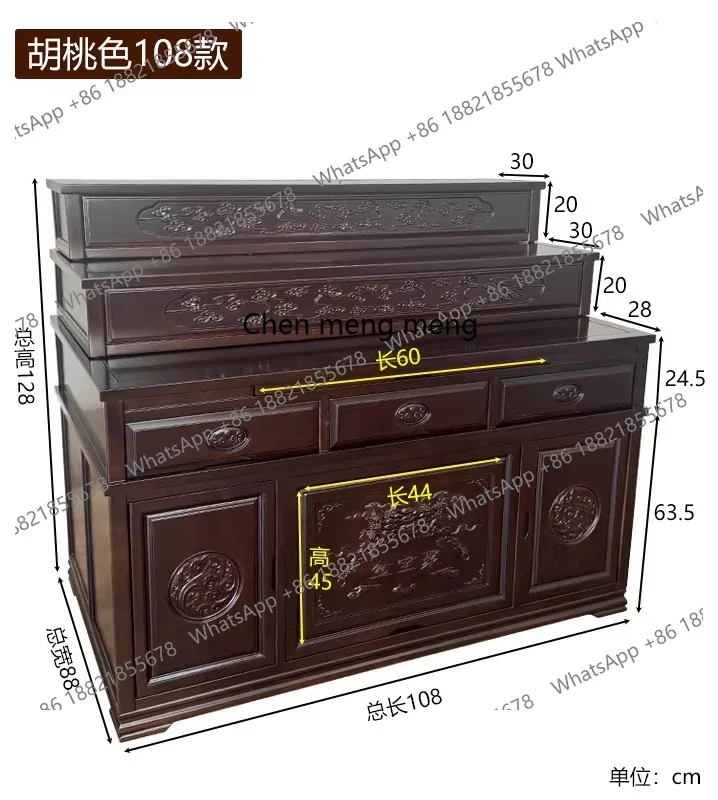 solid wood buddhist niche for home fairy hall special table for home three-layer buddhist cabinet