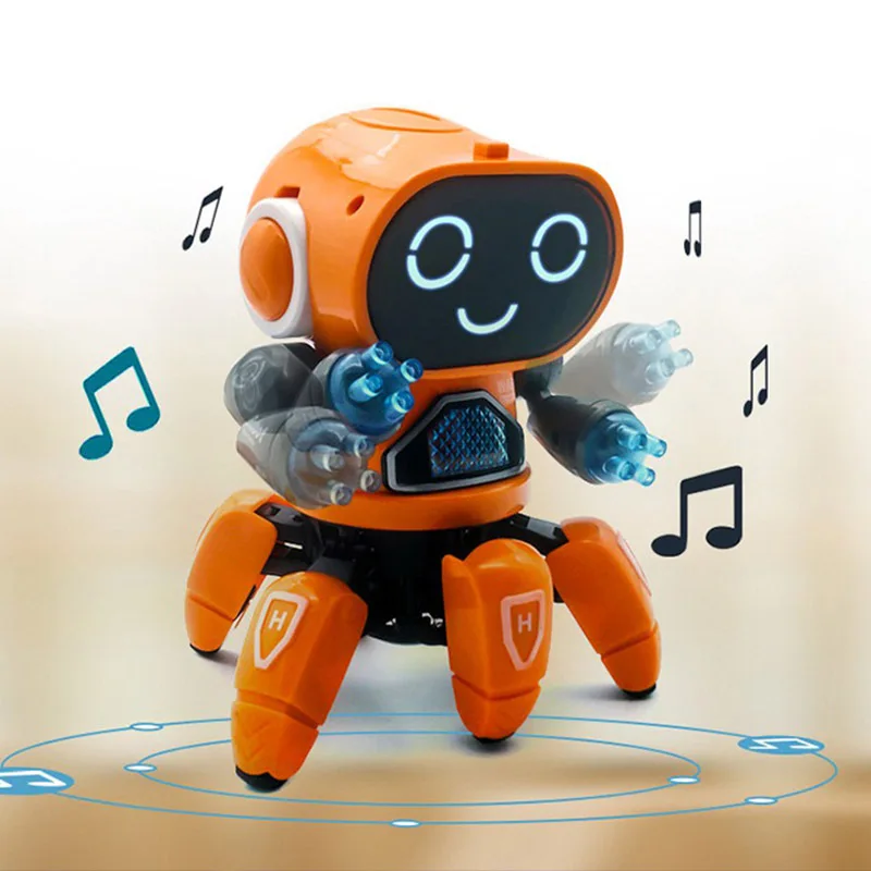 Dance Robot Electric Pet Musical Shining Toys 6 Claws Octopus Robot Educational Interactive Toys Children‘sToy Gift Digital Pet