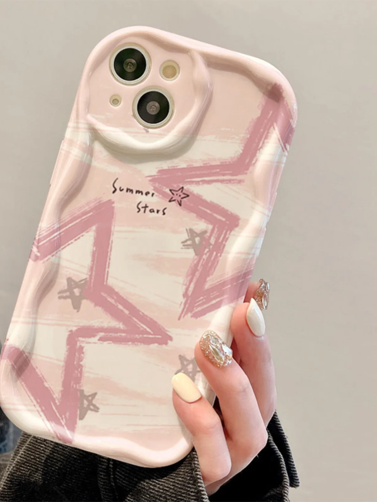 Pink stars Phone Cases For OPPO A17 A16  A53 A32 A33 A57 5G A15 A3S A5S A54 A31 A9 A5 2020 A55 A74 A95 4G A96 A52 A72 A92