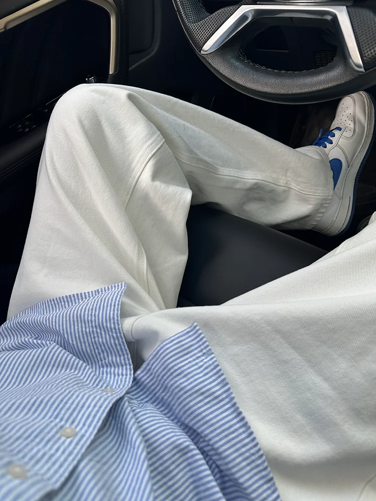 

Белые мужские джинсы прямого кроя Slim Fit с высокой талией, эластичные, для весны и осени, молодежные, повседневные, из денима, модель Cleanfit Bootcut