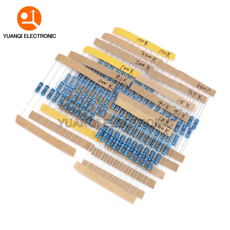 Imagem -04 - Metal Film Resistor Kit Resistência Conjunto Sortimento Pack 110 Valoresx10 Pcs w 2w 01 Ohm 22 m 05 w 1100 Pcs