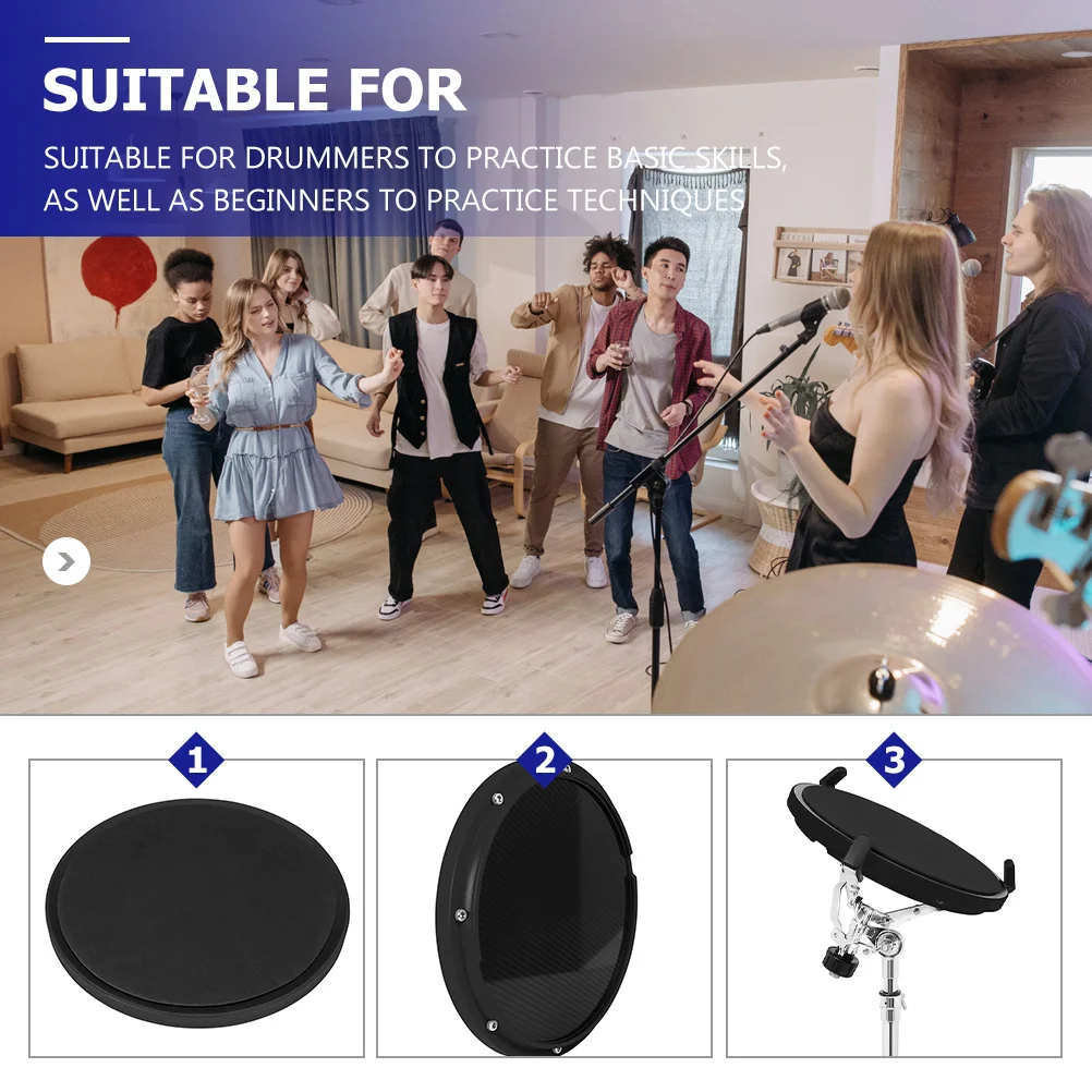 

Drum Practice Pad Carbon Fiber ABS Material Professional Durable Practice Drum Accessory Beginners Training Mat
