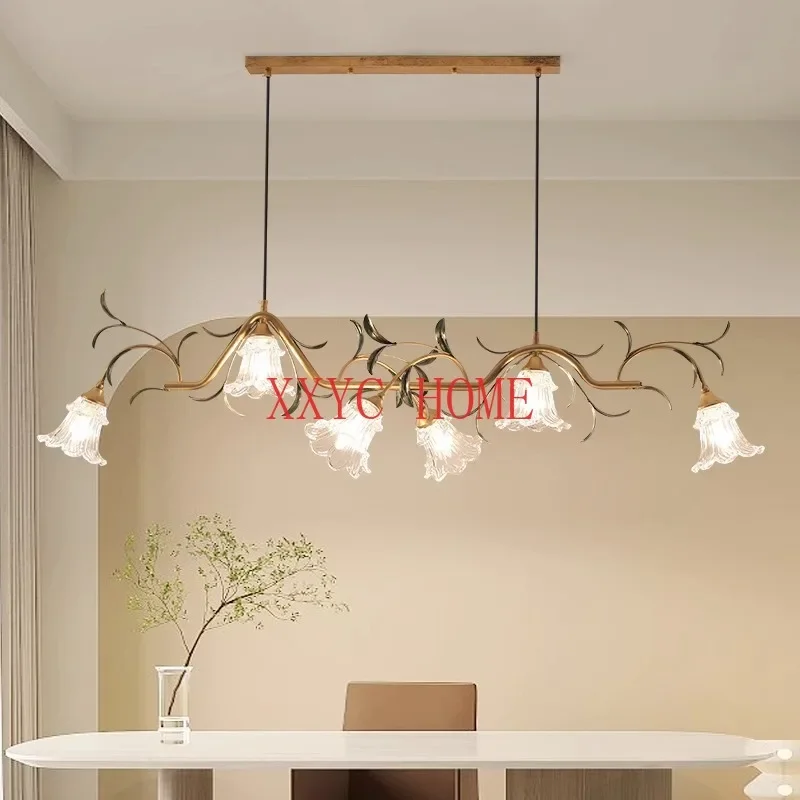 Chandelier Bar Kitchen Island Tea Room Tea House American Retro Classic Zen Flower Zhongshan Lamps