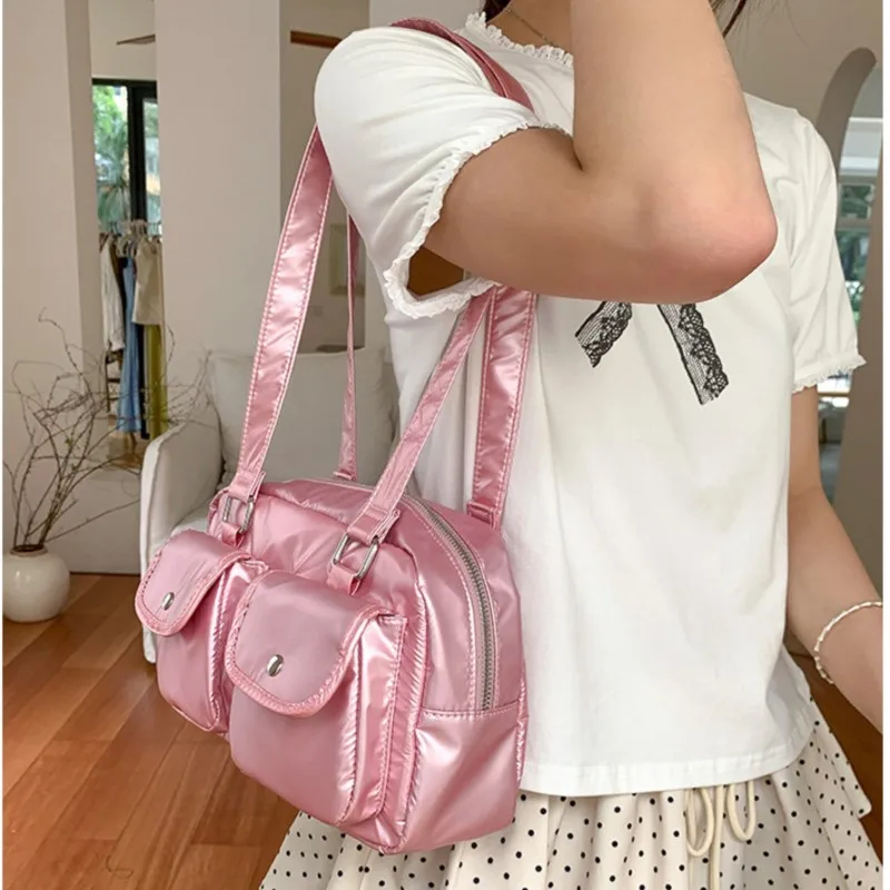 Koreaanse Luxe Schoudertassen Vrouwen Mode Casual Eenvoudige Vierkante Tas 2024 Nieuwe Solide Trend Handtassen Grote Capaciteit Crossbody Tassen