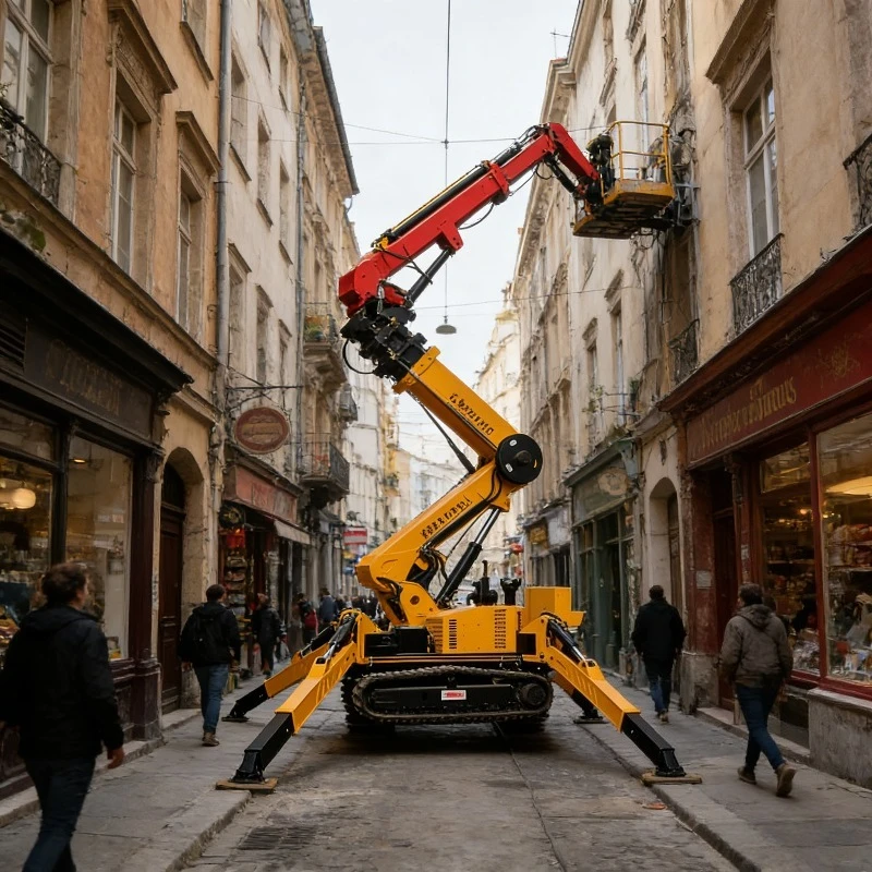 Powerful Compact Spider Crane Mini Crawler Hoist Multi-functional Spider Crane with Remote Control and Boom Extension