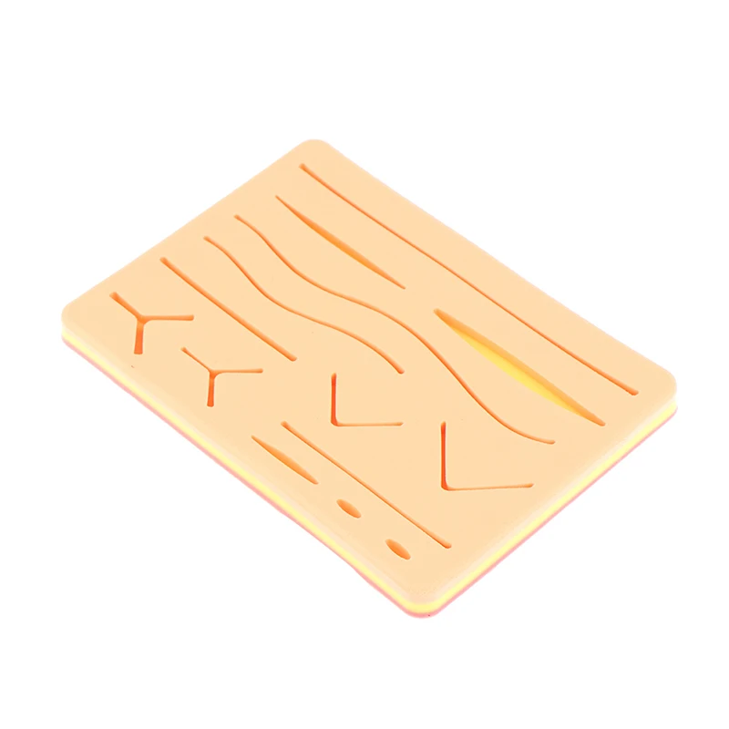 قابلة لإعادة الاستخدام الجراحية الطبية الممارسة الصدمة محاكاة الجروح التدريب نموذج تعليمي خياطة عدة وسادة سيليكون وهمية الجلد خياطة