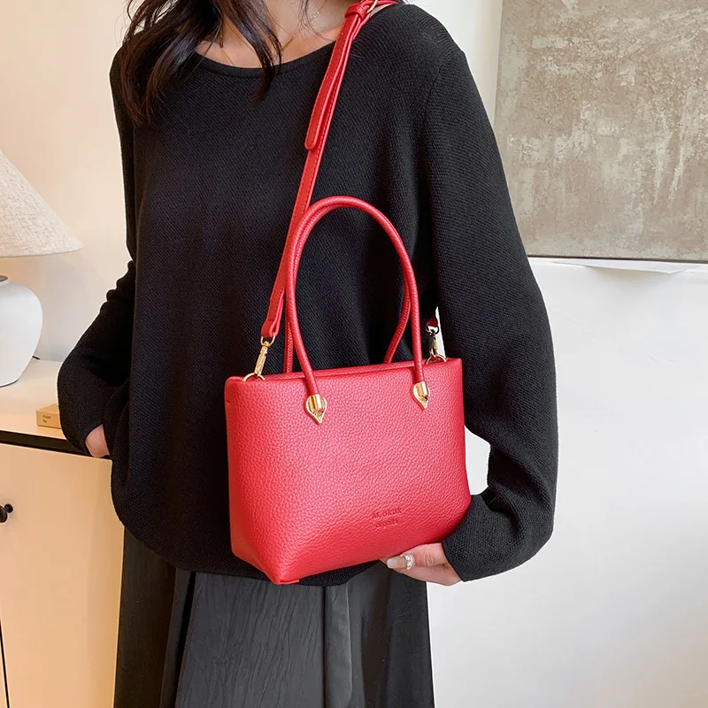 

2025 Women's Fashion Lychee - pattern Handbag. Soft Leather, Commuter - ready, Shoulder & Crossbody, Elegant Temperament