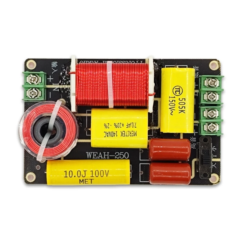 WEAH 250 Divisor de Frecuencia de Audio de 2 Vías 250W, Filtro Crossover para Tweeter y Bajo, Amplificador de Altavoz para Sonido en Casa y Teatro