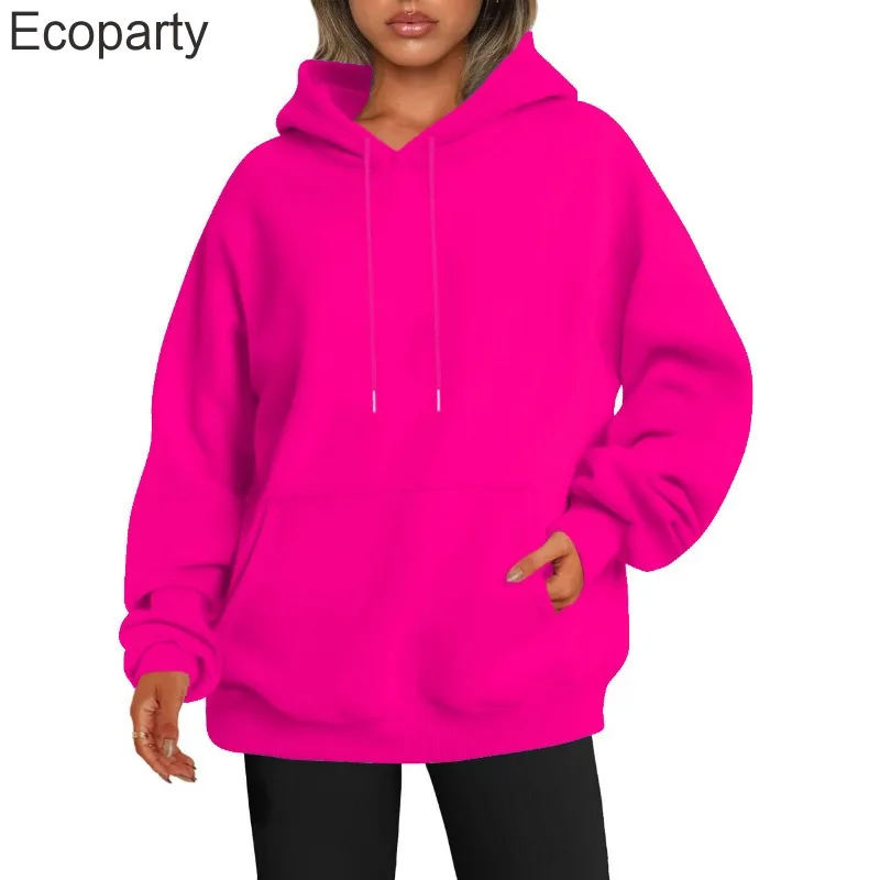 Lente en herfst nieuwe stijl drop schouder mouw hooded sweatshirt dames herfst dikke hoodie sweatshirt casual sport top