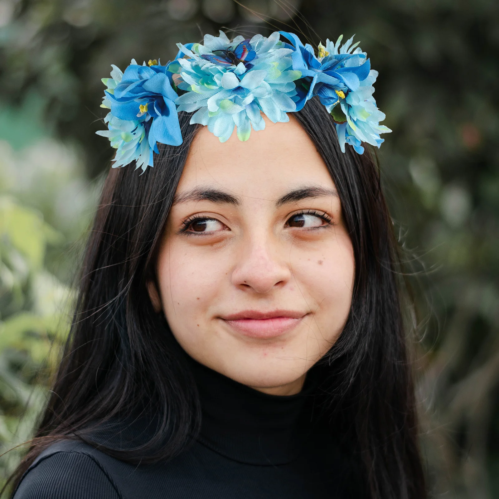 إكليل شعر بوهيمي على شكل زهرة صناعية على شكل تاج بألوان زاهية وعصابة رأس على شكل زهور لحفلات الزفاف والمهرجانات والسفر على الشاطئ