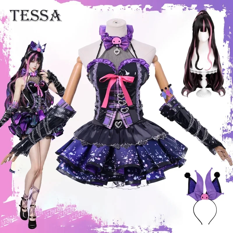 

ABC123CosplayGame Naraka Bladepoint Tessa Cosplay Costume Purple Lolita Sexy Dress Role Play Outfit Evening Party Suit3'd,5;h.9/