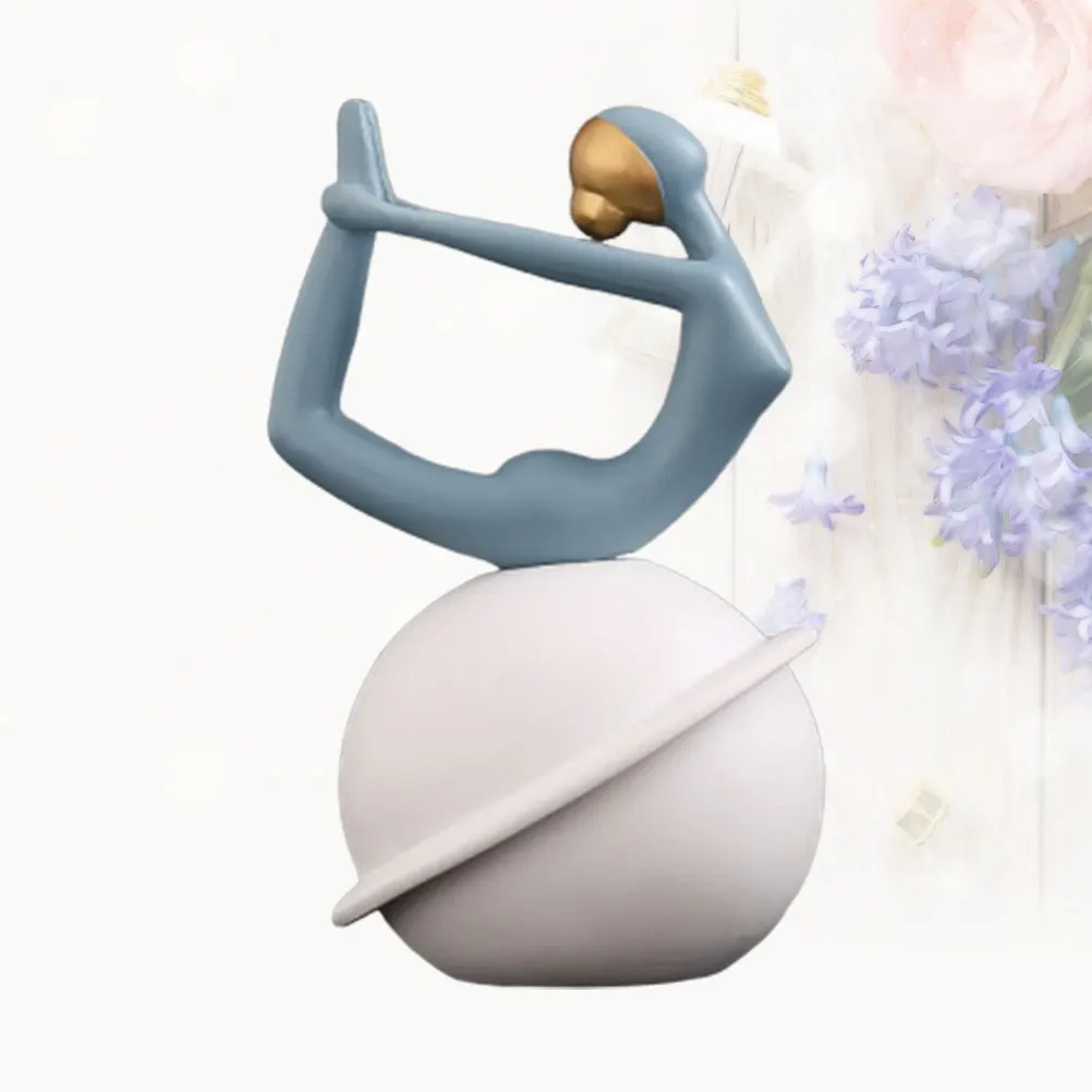 

Yoga Girl Decor Resin Craft Vintage Creative Desktop Ornament Adorable Scratch Surface Home Office Bar Shop