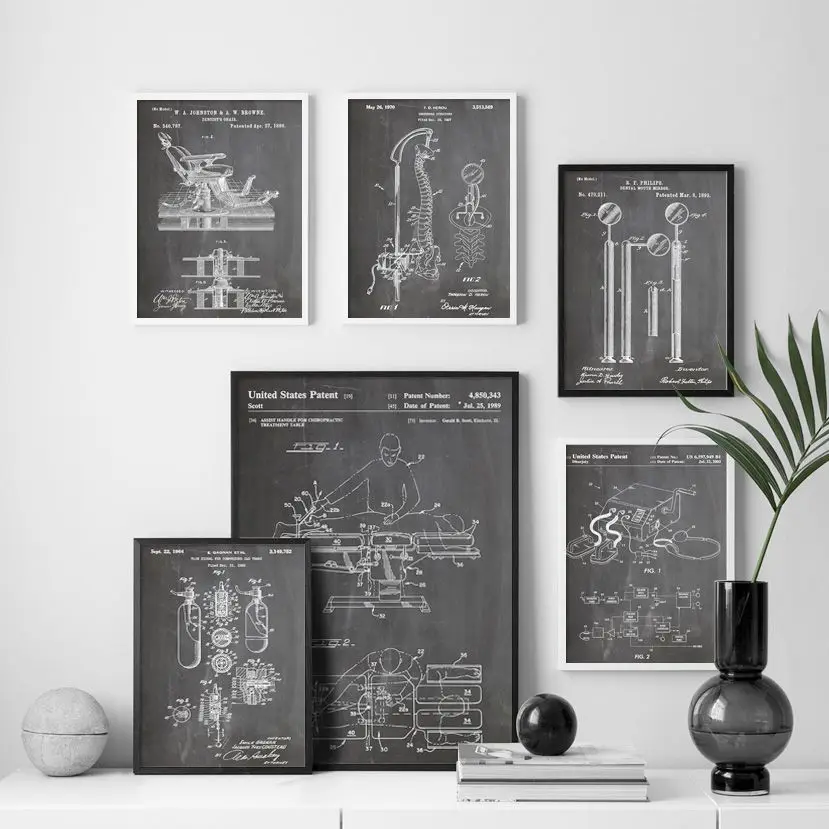 Medical Equipment Design drawing patent Wall Art Canvas Painting Nordic Posters And Print Wall Pictures For Living Room Decor