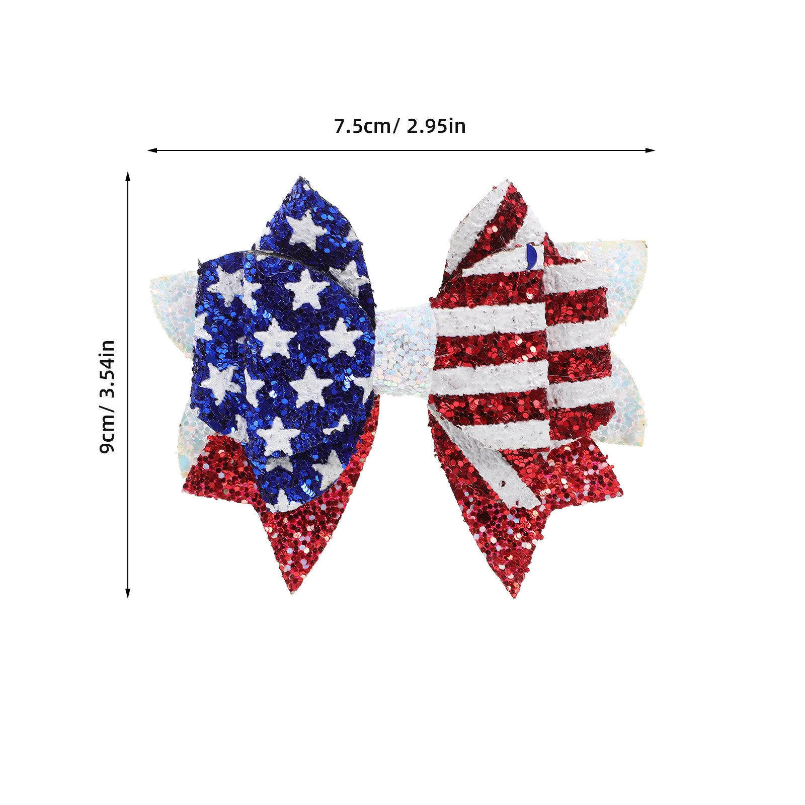 2 Stück Haarschleifen-Clip mit amerikanischer Flagge, leuchtende Farben, rutschfest, patriotischer Haarschmuck für die Party zum Unabhängigkeitstag des 4. Julis