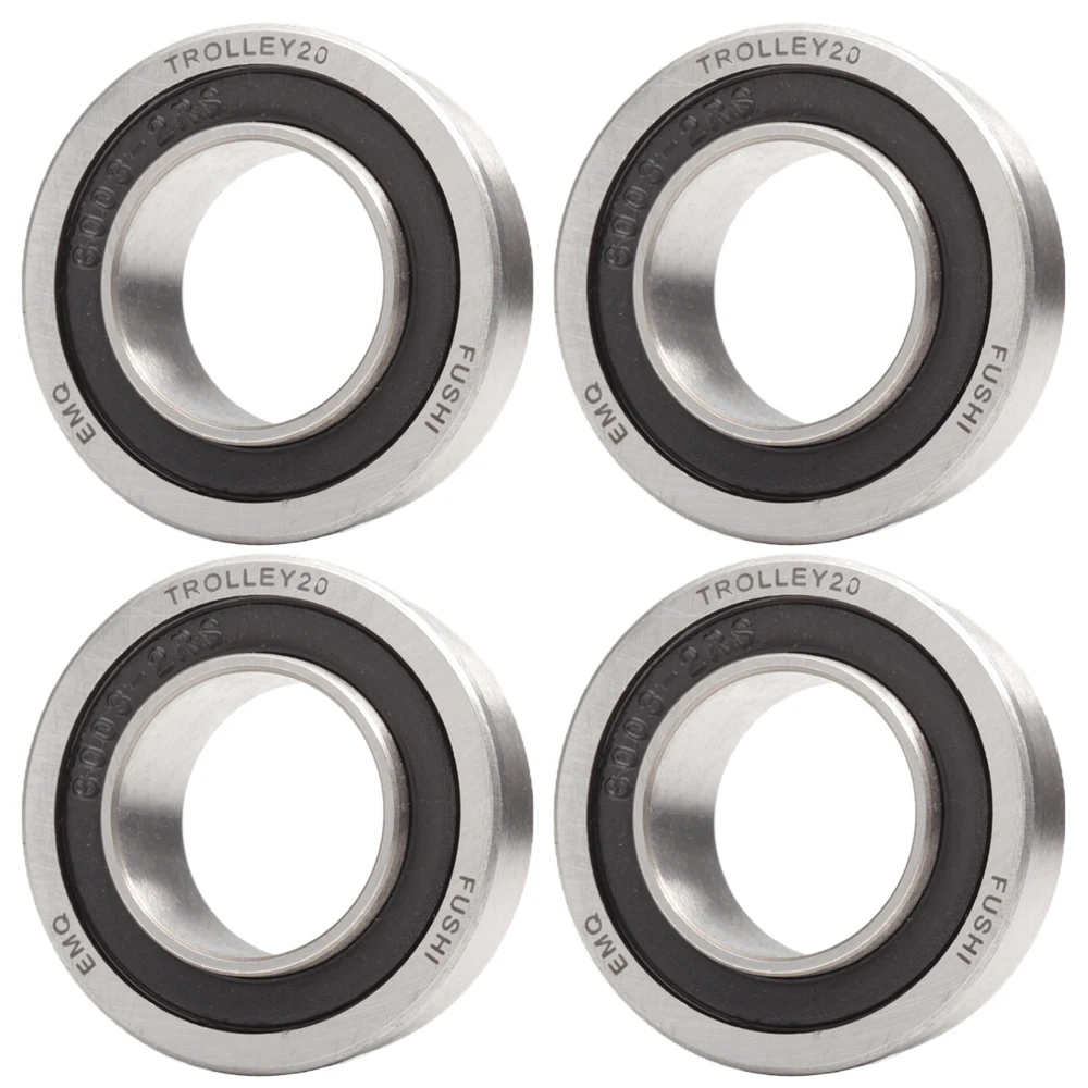 F6003 Wheelbarrow Bearing 20x35x11mm ( 4 PCS ) Push truck Garden Trolley 20 Garden Cart Wheel Flange Ball Bearings