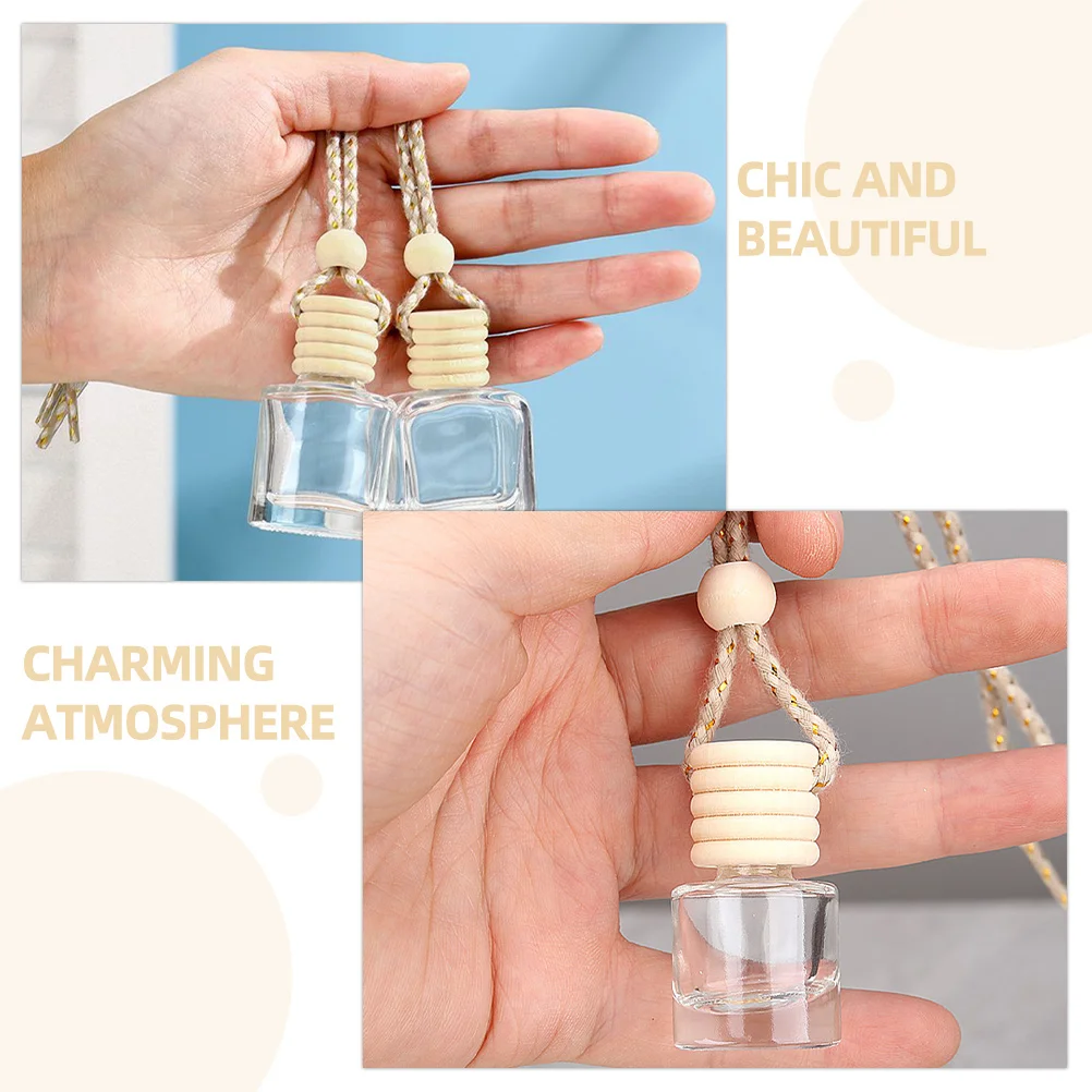 

8Pcs Car Perfume Bottle Pendants Refillable Hanging Diffusers Air Freshener Decoration Essential Oil Diffuser Car Interior